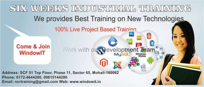 Windowit - Six Months 6 Weeks Industrial Training In Chandigarh 