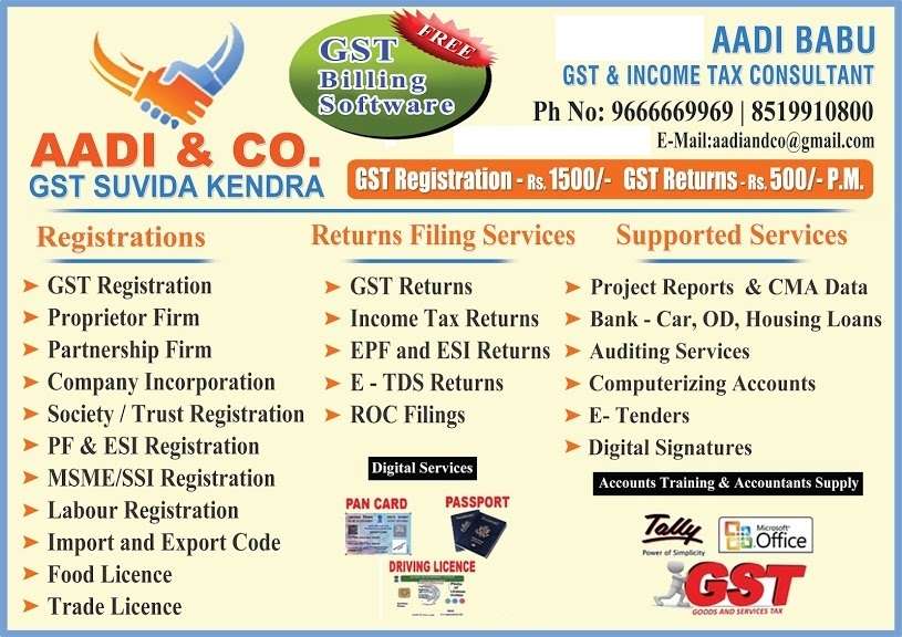 Aadi And Co - Gst And Income Tax Consultants
